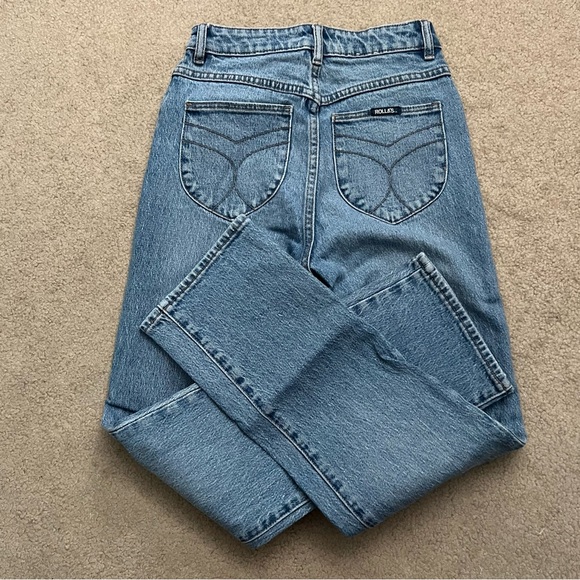 ROLLA’S Original High Rise Straight Jeans in G’Day Mate Wash (Light Medium Blue) - Picture 6 of 11